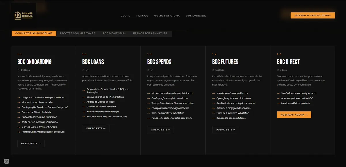 Detalhe do site