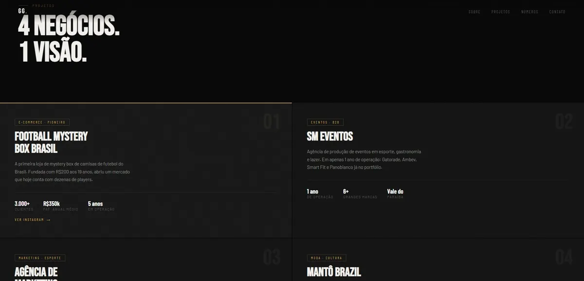 Detalhe do site