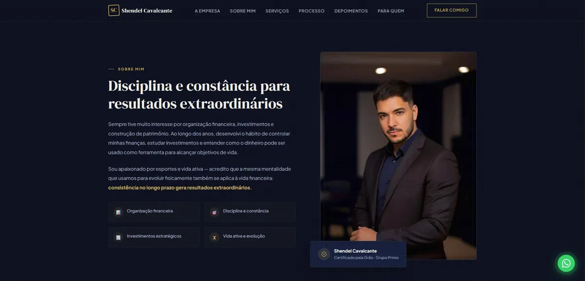 Detalhe do site