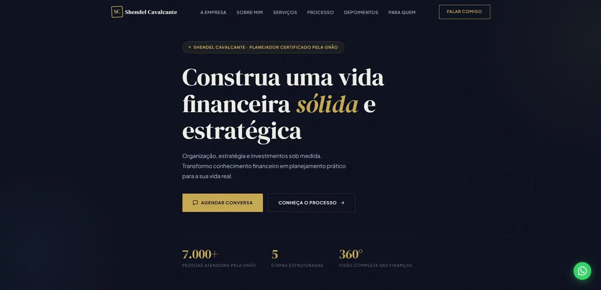 Screenshot do site
